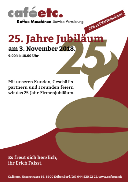 Flyer 25. Jahre Jubiläum Café etc.