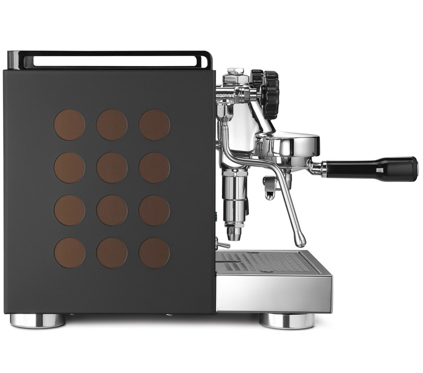 Rocket Appartamento Serie Nera Kupfer Seitenansicht Espressomaschine